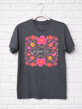 Natural Life T Shirt Cotton Be YOUtiful Top Floral natural fibers